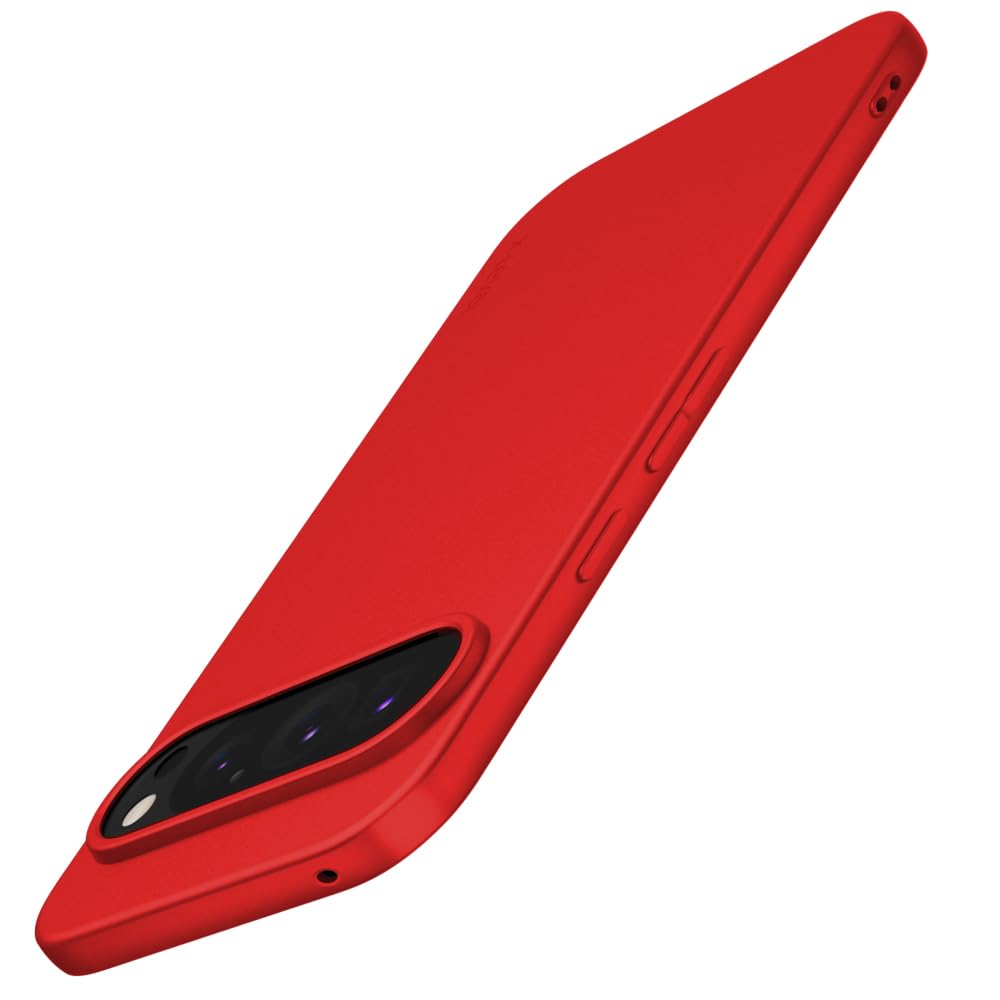 X-level for Google Pixel 9 / Pixel 9 Pro Case, Slim Fit Soft Flexible TPU [Guardian Series] Ultra-Thin Matte Finish Coating Phone Back Cover Light Shockproof Protective Case for Women Men-Red