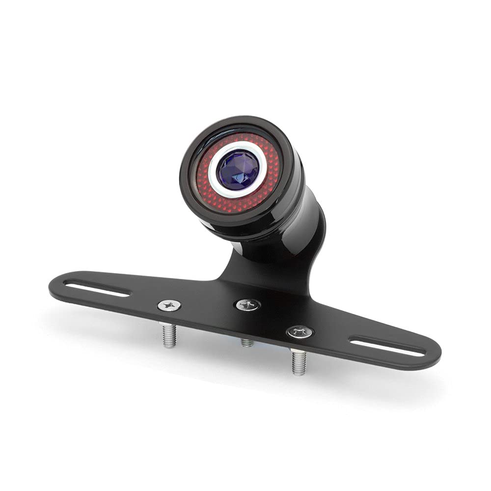 Alchemy Parts Motorbike LED Tail Light with Bracket - Ideal for Cafe Racers and Custom Bikes - Gloss black