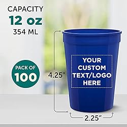 Custom Disposable Plastic Cups 12 oz. Set of