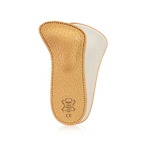 Insoles 3/4 Leather Orthopedic Shoes for Women, Reduce Discomfort and Prevent Pain in the Forefoot with Metatarsal Arch Support (38 EUR) Beige