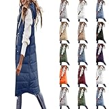 Long Puffer Vest for Women Lightweight Sleeveless