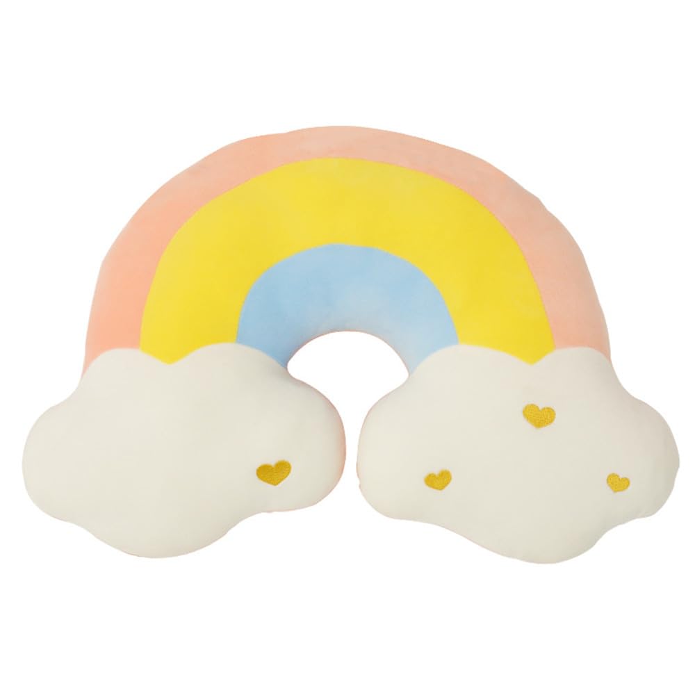 NatureMan Moon Rainbow Cloud Pillow Cushion, Soft Plush Cloud Shaped Pillow Stuffed Rainbow and Moon Nursery Decor,Bedside Sofa Sleeping Plush, Kids Cute Candy Color Cushion (Rainbow)