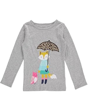Toddler Girls' Long Sleeve Graphic Tee Fox w Umbrella