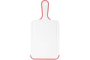 KALLORY Small Plastic Paddle Cutting Board with Handle Non-Slip Kitchen Tool for Meal Prep