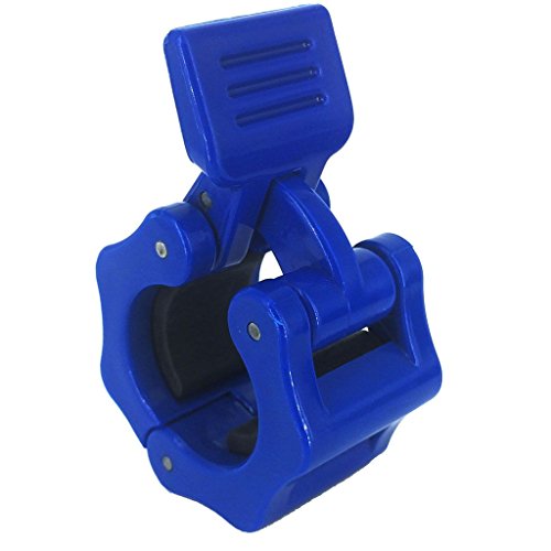 IADUMO Weighted Bar Clamps Barbell Collars Weight Plate Clips Quick Release 1 Inch Pair Standard Curl Bar Plate Collar Fast Locking Weightlifting,Strength Training/Gym Home (Blue).