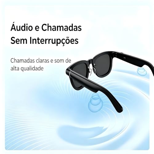 YARUIKE Óculos Inteligentes X01, equipado com câmera de 8MP, tradução em tempo real, Bluetooth 5.3, gravação em 1200P, estabilização de 6 eixos, reprodução de música e função de chamadas (Branco)
