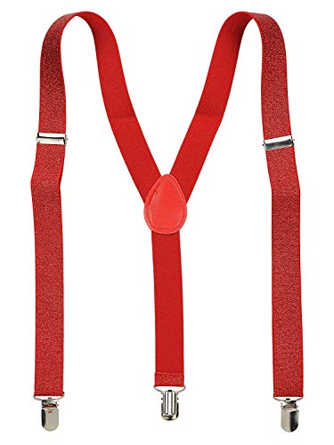 Fashion Suspenders (One Size, Red Glitter)