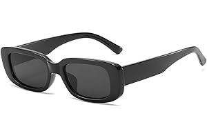 Dollger Rectangle Sunglasses for Women Men Trendy Retro Fashion Sunglasses UV 400 Protection Square Fram