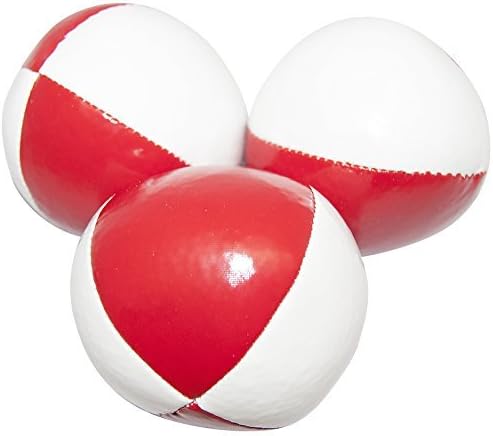 Juggling Balls Set of 3 Professional Style (White/red)