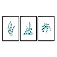 3 Piece Framed Canvas Wall Art Simple Seabed Elements Canvas Prints Home Artwork Decoration for Living Room,Bedroom - 16