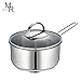 Mr Rudolf Chef's Classic 18/10 Stainless Steel 1 Handle Saucepan with Glass Lid 1.3 Quart Dishwasher Safe PFOA Free 16cm 1.25 Liter…