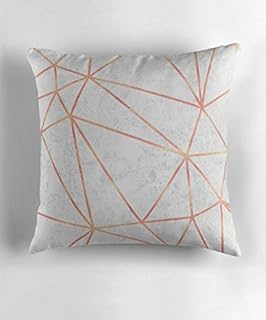 Modern Rose Gold Glitter Marble Geometric Triangle Throw Pillow