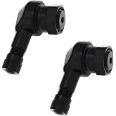 BWBWND 2 PCS 90 Degree Tire Valve Stems, Aluminum Alloy Wheel Valve Stem for Motorcycle with Rubber Ring,Diameter 10-11.3 mm Leakproof Tire Tubeless Valve Stems, Motorcycle Accessories (Black)