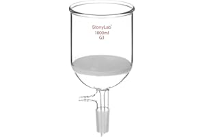 StonyLab Borosilicate Glass Buchner Filtering Funnel with Fine Frit(G3), 113mm Inner-Diameter, 110mm Depth, with 24/40 Standa