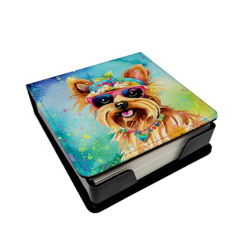 Caroline's Treasures Yorkshire Terrier Hippie Dawg PU Leather Note Paper Holder…
