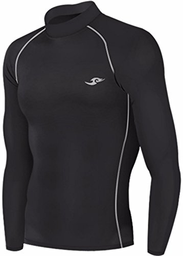 New 021 Winter Warm Skin Tight Compression Baselayer T Shirt Top Mens Black (L) - Thumbnail 5