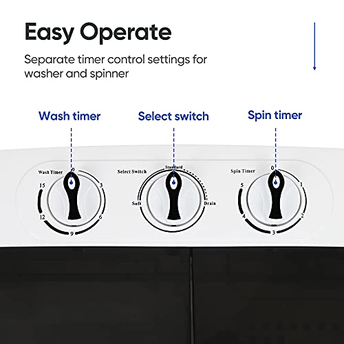 ZENY Portable Clothes Washing Machine Mini Twin Tub Washing Machine