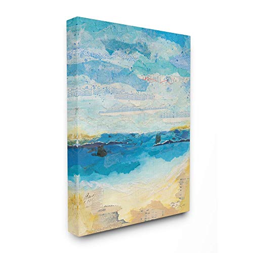 'Abstract Beach Coast Ocean Blue Collage Design'| Canvas Art