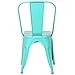 Poly and Bark Metal Modern Dining Chair, Industrial Mid Century Kitchen Cafe Restaurant Side Chair, Stackable, Aqua (Set of 4)