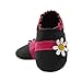 SAYOYO Baby Cute Flower Soft Sole Leather Infant Toddler Prewalker Shoes (Black,12-18 Months)