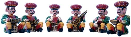 Little India Wooden Rajasthani Musician Bawla (Set of 6,HCF183)