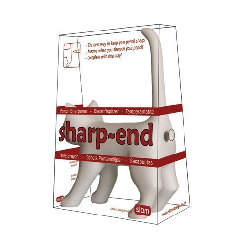 Sharp End Cats Bum Meowing Pencil Sharpener Novelty Fun Gift Gadget - White