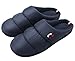 RockDove Women's Down Memory Foam Clog Slippers Cozy Washable House Shoes, Size 9-10 US Women, Navy Blue