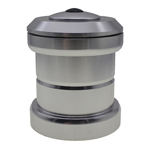 Neco 1.5" Reduced To 1-1/8" Sealed Bearing Bike External Cup Threadless Headset 49.7mm Headtube Head Tube (Silver)