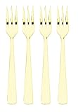 HIC Oyster Seafood Cocktail Appetizer Fork Set, Stainless Steel, 5.5-Inches, 4-Piece Set, Gold Plated