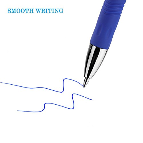 Keeswin Ballpoint Pen, Pack Of 12 Medium Ball Roller Gel Ink Pens, Refillable, for Office & School Gift Pens Set - Black Gel Pen (0.5blue) - Thumbnail 3