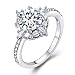 Yuren New 925 Silver White Sapphire Birthstone Engagement Wedding Jewelry Ring Sz 6-10 (US Code 7)