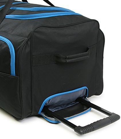Fila 7-Pocket Large Rolling Duffel Bag, Black/Blue, One Size 9 Fila 7-Pocket Large Rolling Duffel Bag, Black/Blue, One Size