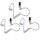 Lsgoodcare 3Pack Clear Colored Replacement Acoustic Coil Audio Mic Tube with Earbuds for Motorola Kenwood Icom Two Way Radio Acoustic Tube Earpiece Replacement