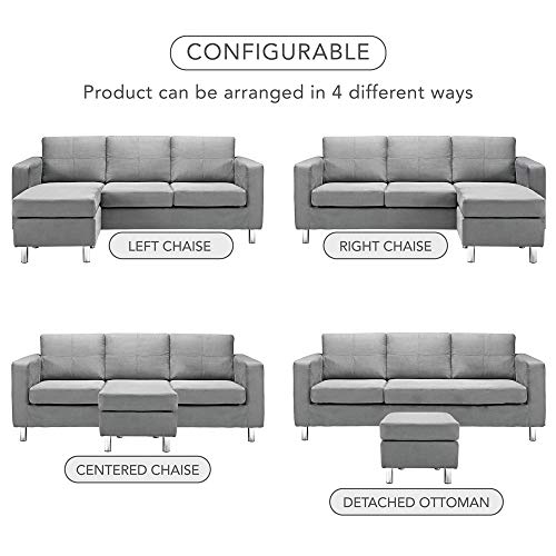 Casa Andrea Milano Llc Modern Sectional Sofa Reversible Chaise Lounge