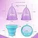 Menstrual Cups 2Set of Large&Small for Heavy&Normal Flow Soft and Reusable Period Cup FDA Approved Medical Grade Silicon Tampons and Pads Alternative Purple