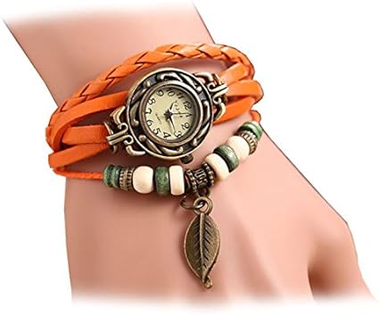 Amazon 重ね付け風デザイン ブレスウォッチ 腕時計 重ね付け ブレスレット アンティーク ヴィンテージ アクセサリー レディース Ism Zz Ly オレンジ Smi 家電 カメラ