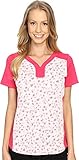 adidas Golf Women's Tour Bonded Mesh Polo Shirt, Raspberry Rose, Small