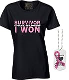 Survivor It Came We Fought I Won T-shirt Breast Cancer Shirt + Cancer Necklace