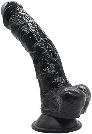 VAKALEN Classical Realistic D-ild-o, 10 Inches Length/1.7 Inches Diameter D-ild-os with Suction Cup Made of Safe and Health TPE Materail, Black, Private Packaging