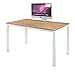 Need 55 Inch Large Computer Desk - Modern Simple Style Home Office Gaming Desk, Basic Writing Table for Study Student, White Metal Frame, Teak