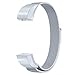 Oitom For Fitbit Alta HR Accessory Bands and For Fitbit Alta Band,Fashion Stainless Steel Milanese Loop Wristband (2 Pack Pearl White+Champagne, Large 6.7