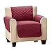 Collections Etc Reversible Quilted Furniture Protector Cover, Burgundy/Taupe, Chair