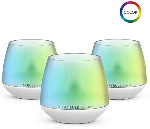 PLAYBULB Smart LED Lamp, Bluetooth Color Changing Flameless Candles with App Control & Timer Bulb, Dimmable Night Light for Kids/Party/Night Light/Candle Holder/Christmas/Wedding Decor (3 Pack)