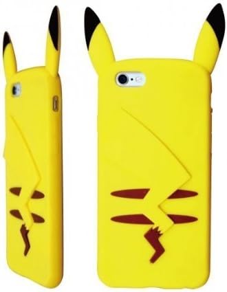 Softbank au iphone6Plus Silicone Case for Apple iPhone 6Plus corresponding soft cover Pikachu type 3D stereoscopic cute carton character Silicone soft case for iphone6Plus (yellow yellow)