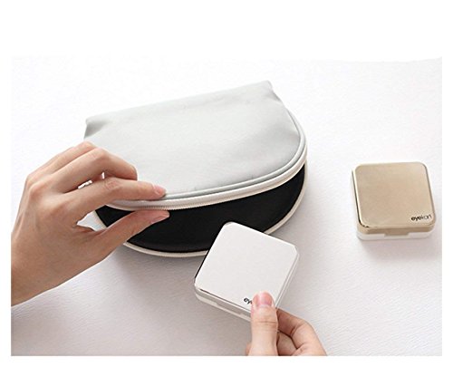 Qishi Mini Travel Simple Contact Lens Case Box Container Holder (Pink)