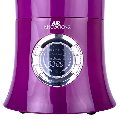 Air Innovations MH-701BA Purple Humidifier Whisper-Quiet Large Capacity 1.7Gal Cool Mist Ultrasonic for Rooms up to 600 SqFt and Baby Bedroom Lasts Up to 96 Hours Includes Remote and Digital Display