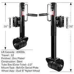 Aukayne Trailer Jack with Wheel- 2000 LBs, Heavy