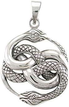 925 Sterling Silver Ouroboros Serpent Snake Infinity Eating Tail Large Charm Pendant