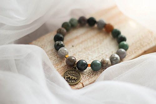 Aries Astrology Bracelet, Green Jasper Gemstone Bracelet, Zodiac Bracelet, Zodiac Gift, Birthday Bracelet, Gemstone Astrology Bracelet