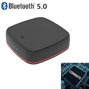 Flybiz Bluetooth 5.0 Transmitter ontvanger, hoge reikwijdte, bluetooth-adapter, 2-in-1 zenderontvanger, aptX Low Latency…